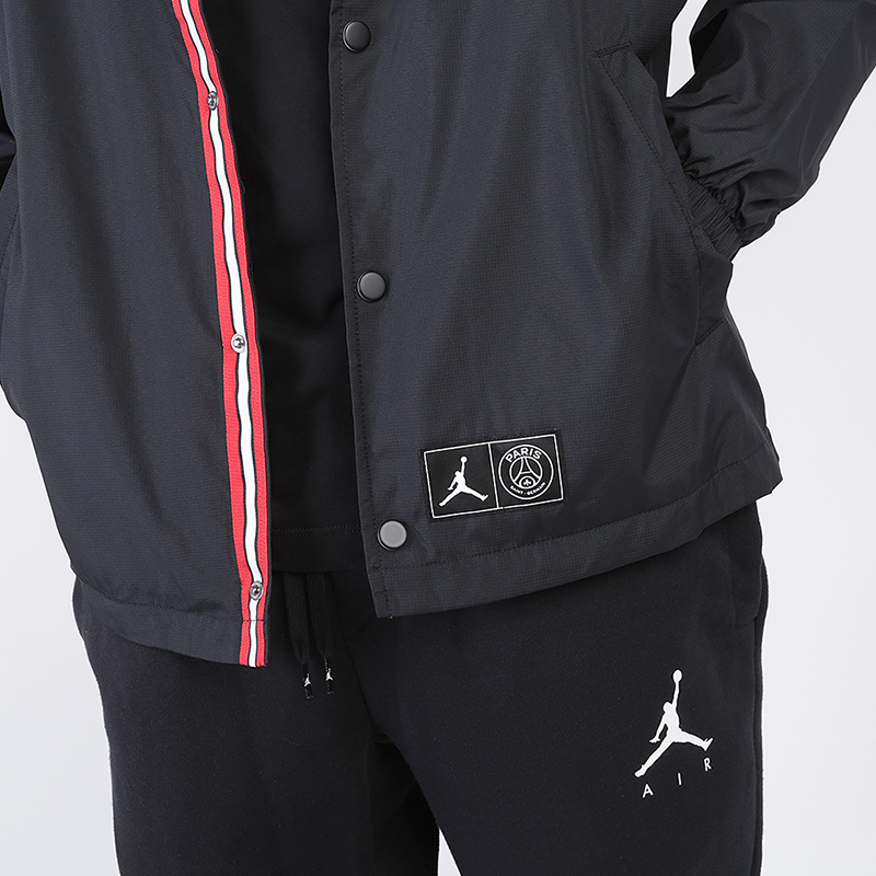 мужская черная куртка Jordan PSG Coaches Jacket BQ4213-011 - цена, описание, фото 3